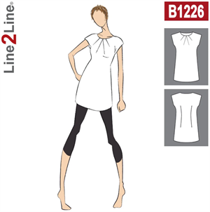 Line2Line snitmønster - B1226 Tunika med læg